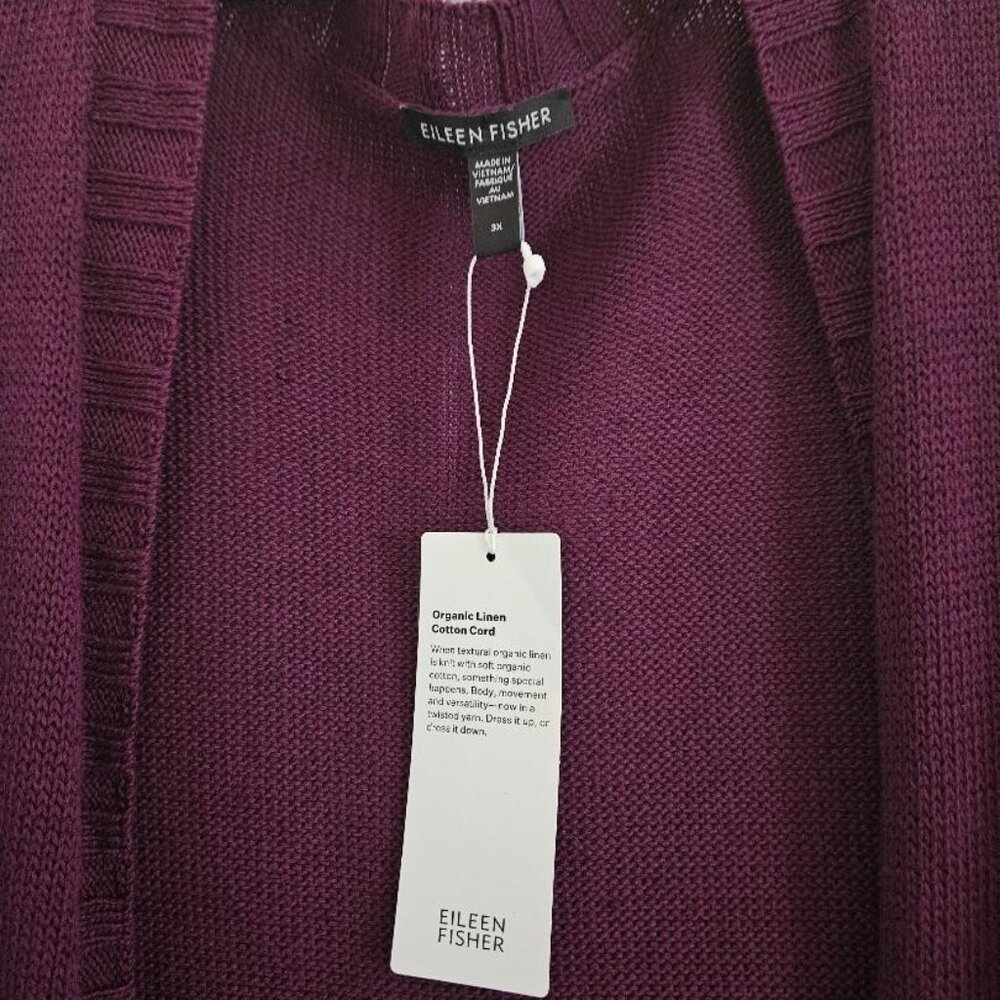 Organic Linen Cotton Cardigan 3X New - Picture 8 of 8